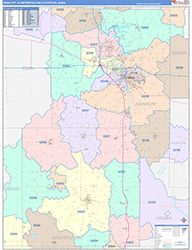 Iowa City Metro Area Wall Map Color Cast Style 2026